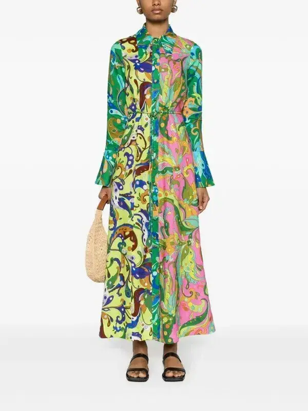 Alemais Yvette Linen Midi Dress Print Size 12 - Image 1