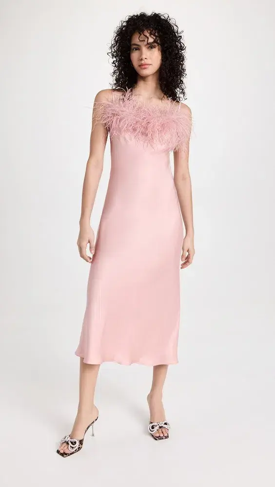 Sleeper Boheme Slip Maxi Dress Pink Size L - Image 1