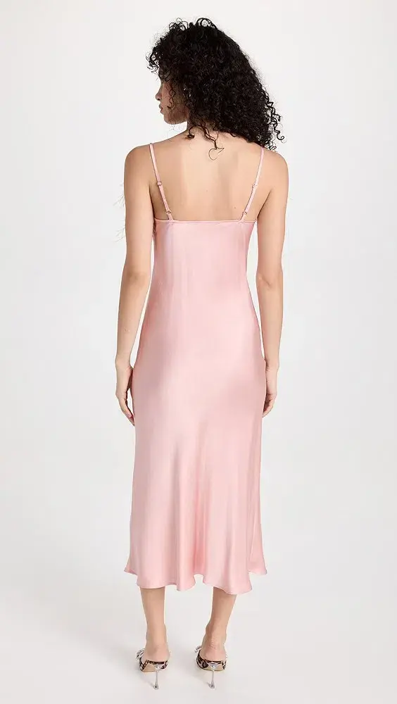 Sleeper Boheme Slip Maxi Dress Pink Size L - Image 5