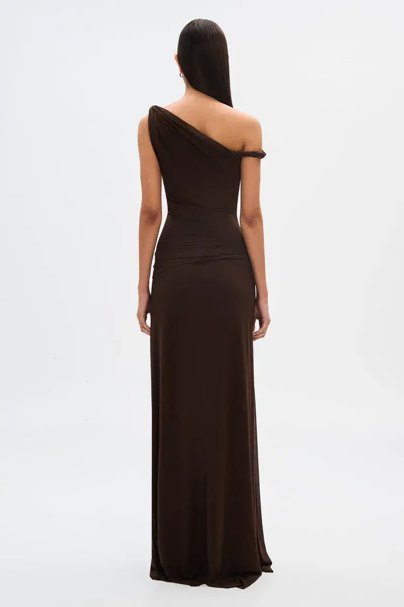 Misha Sisal Maxi Dress Espresso Size 8/S for rent on The Volte - main image