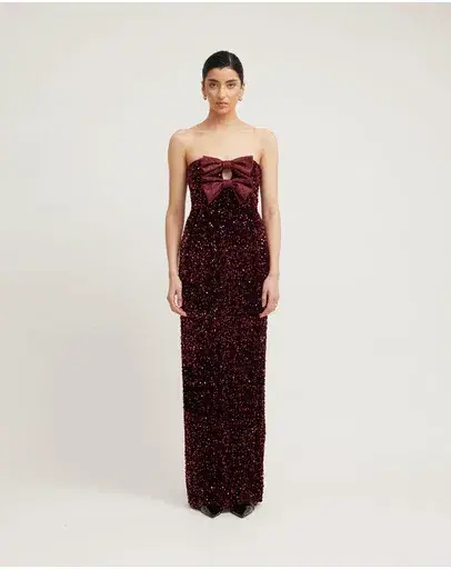 Tojha Harlynne Maxi Dress Merlot Size 8 - Image 2