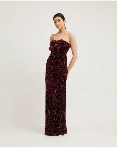Tojha Harlynne Maxi Dress Merlot Size 8 - Image 3