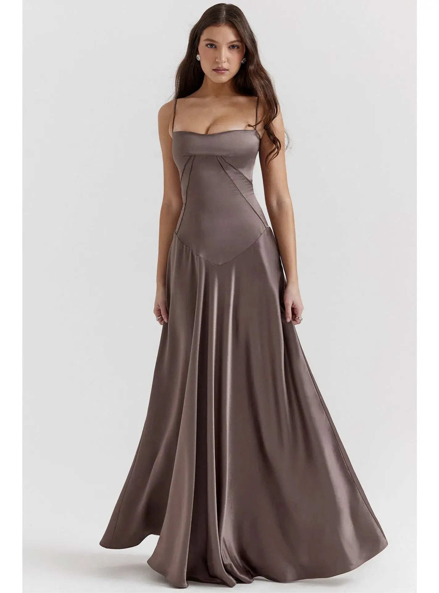 House of CB Anabella Lace Up Maxi Dress Smoke Size S / AU 8 - Image 1