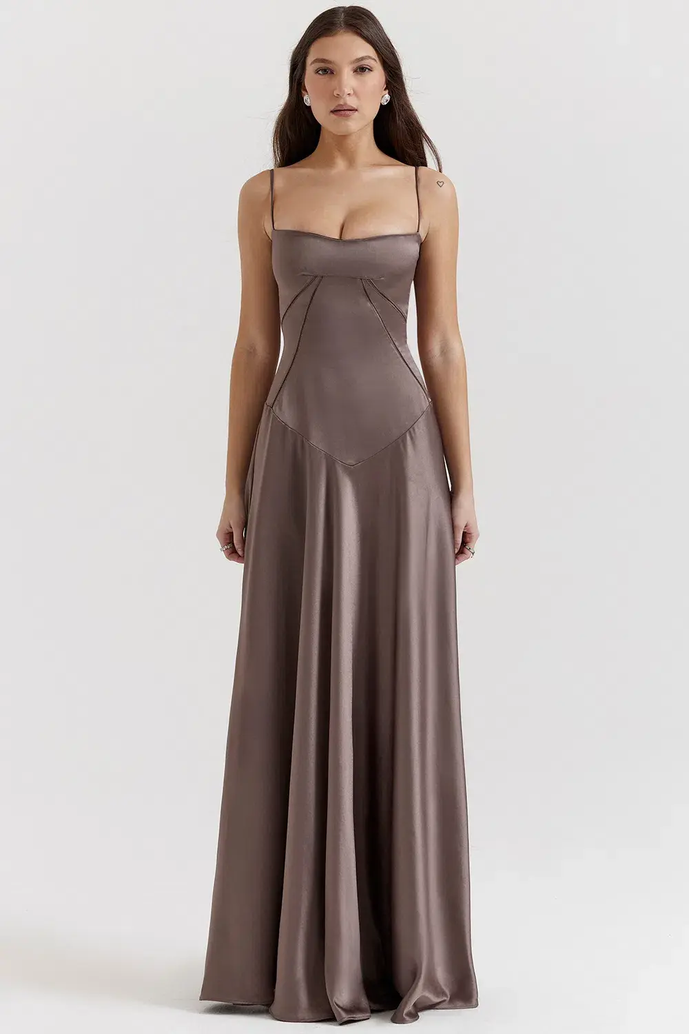 House of CB Anabella Lace Up Maxi Dress Smoke Size S / AU 8 - Image 2