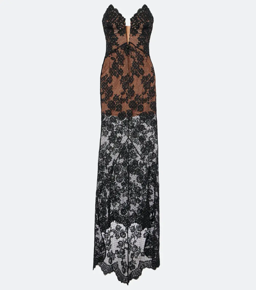 Self Portrait Rhinestone Lace Maxi Dress Black Size S/AU 8 for rent on The Volte - main image