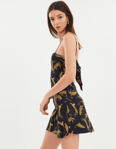 Bec & Bridge Conga Beat Mini Casual Dress Black/Print Size 6 - Image 3