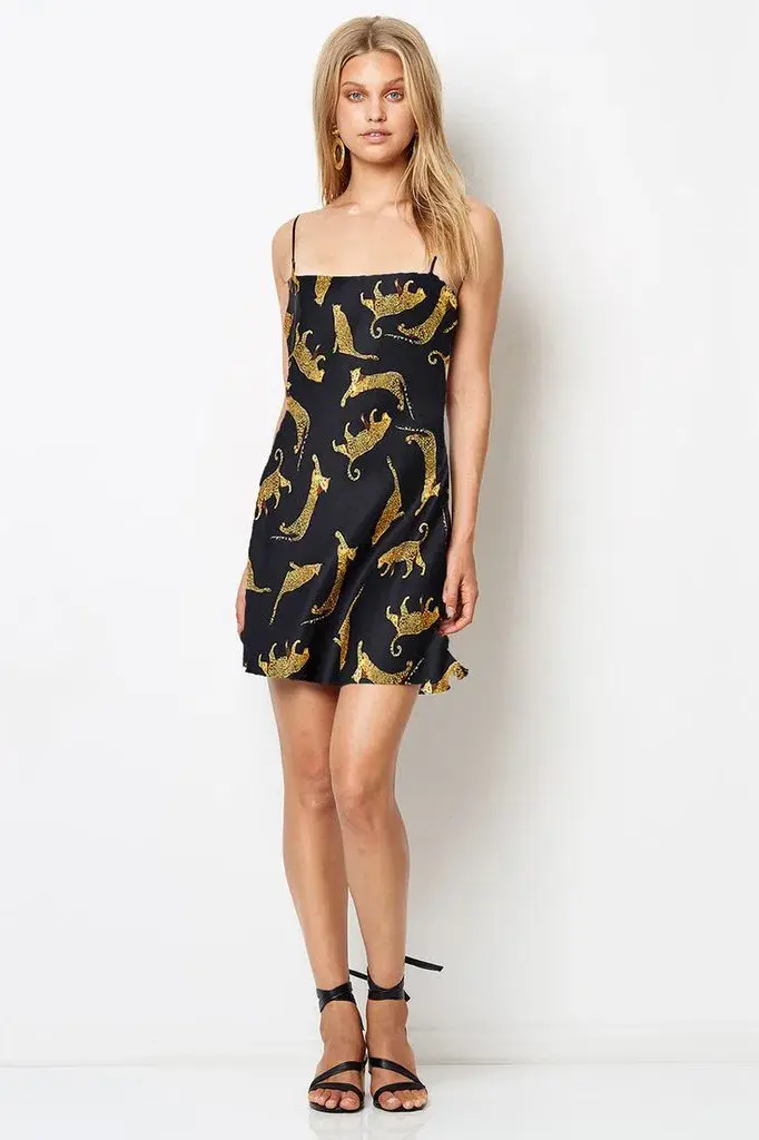 Bec & Bridge Conga Beat Mini Casual Dress Black/Print Size 6 - Image 1