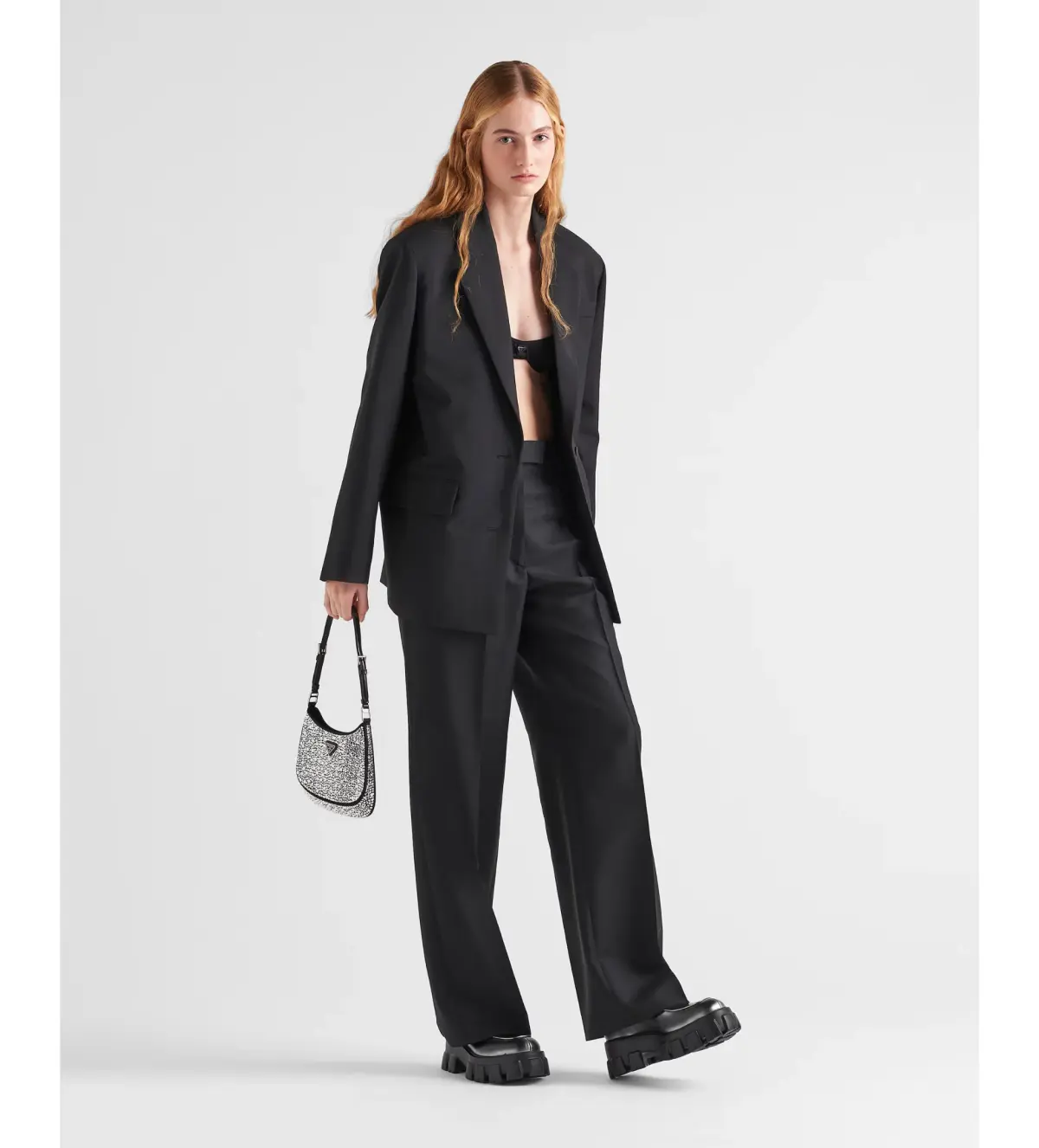 Prada Cleo Satin Bag With Crystals Silver - Image 7