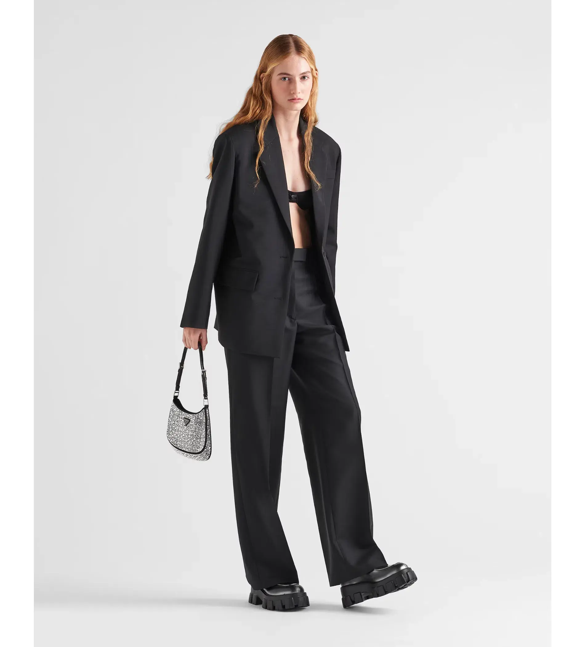 Prada Cleo Satin Bag With Crystals Silver - Image 7