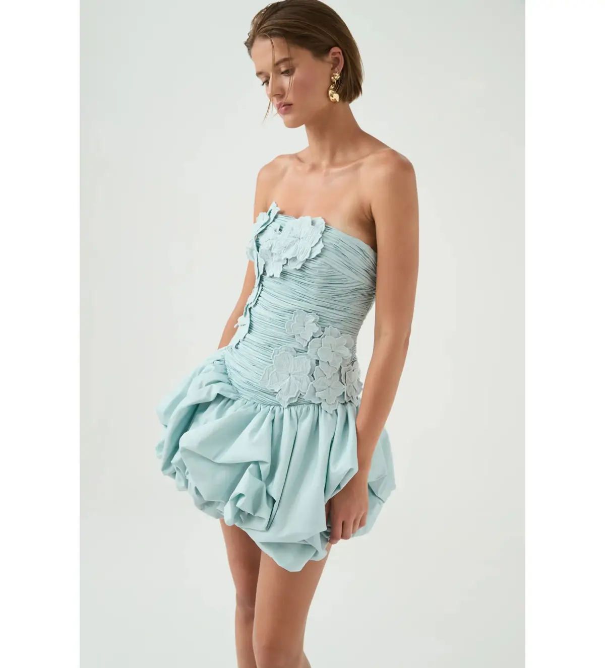 Aje Splendour Mini Dress in Silver Blue Size 12 - Image 4