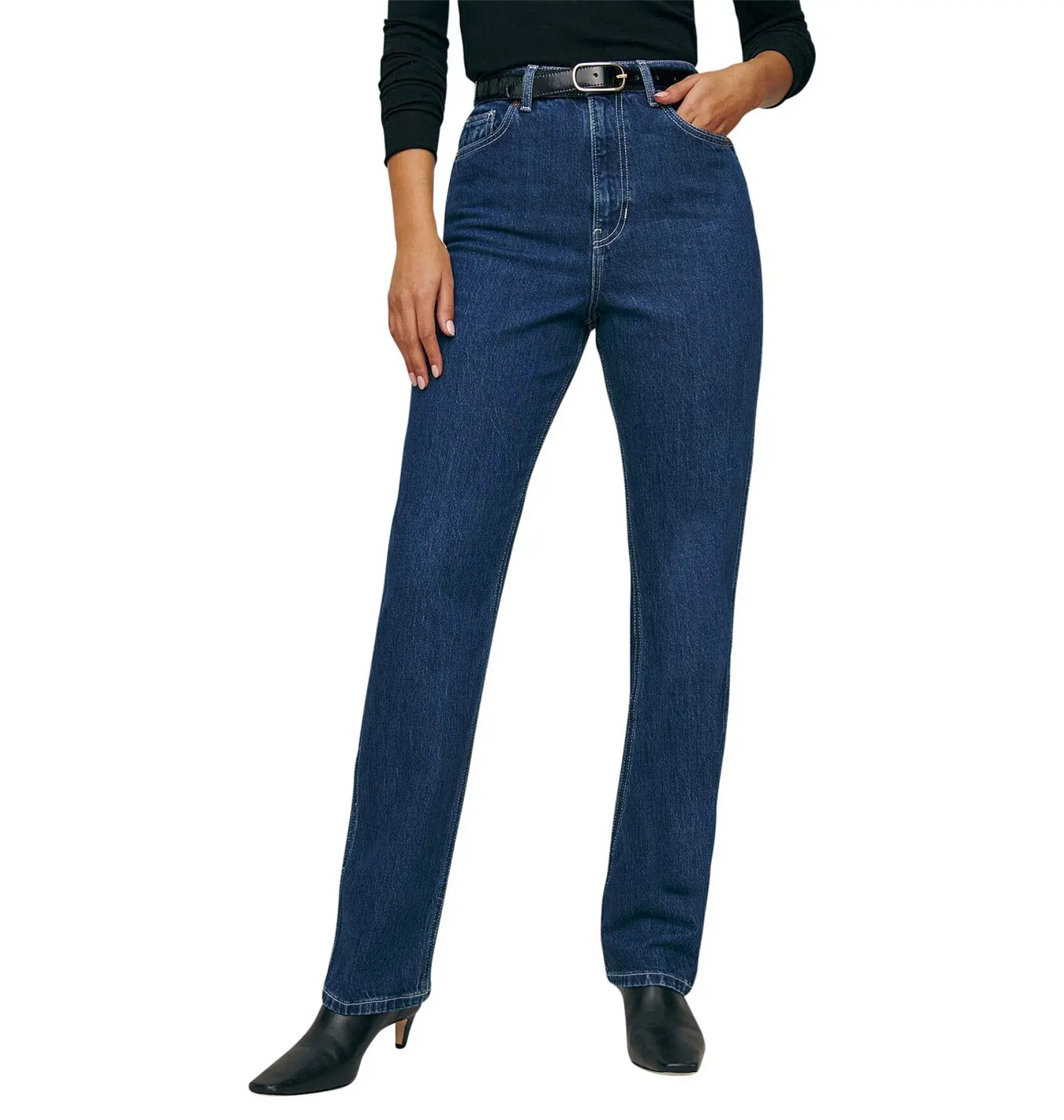 Reformation Pamela Ultra High Rise Straight Leg Jeans Wallis Blue Size 27 in / AU 8 - Image 1