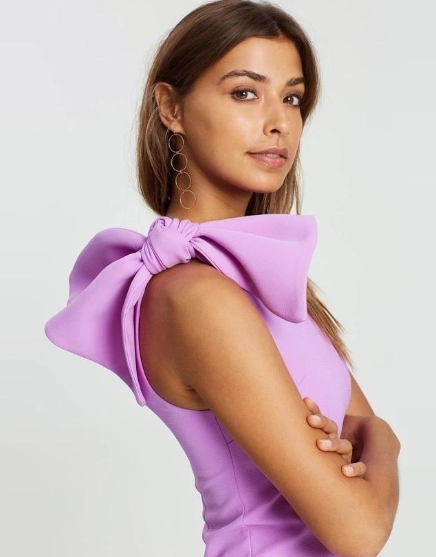 By Johnny One Shoulder Bow Mini Dress Size 6 - Image 3