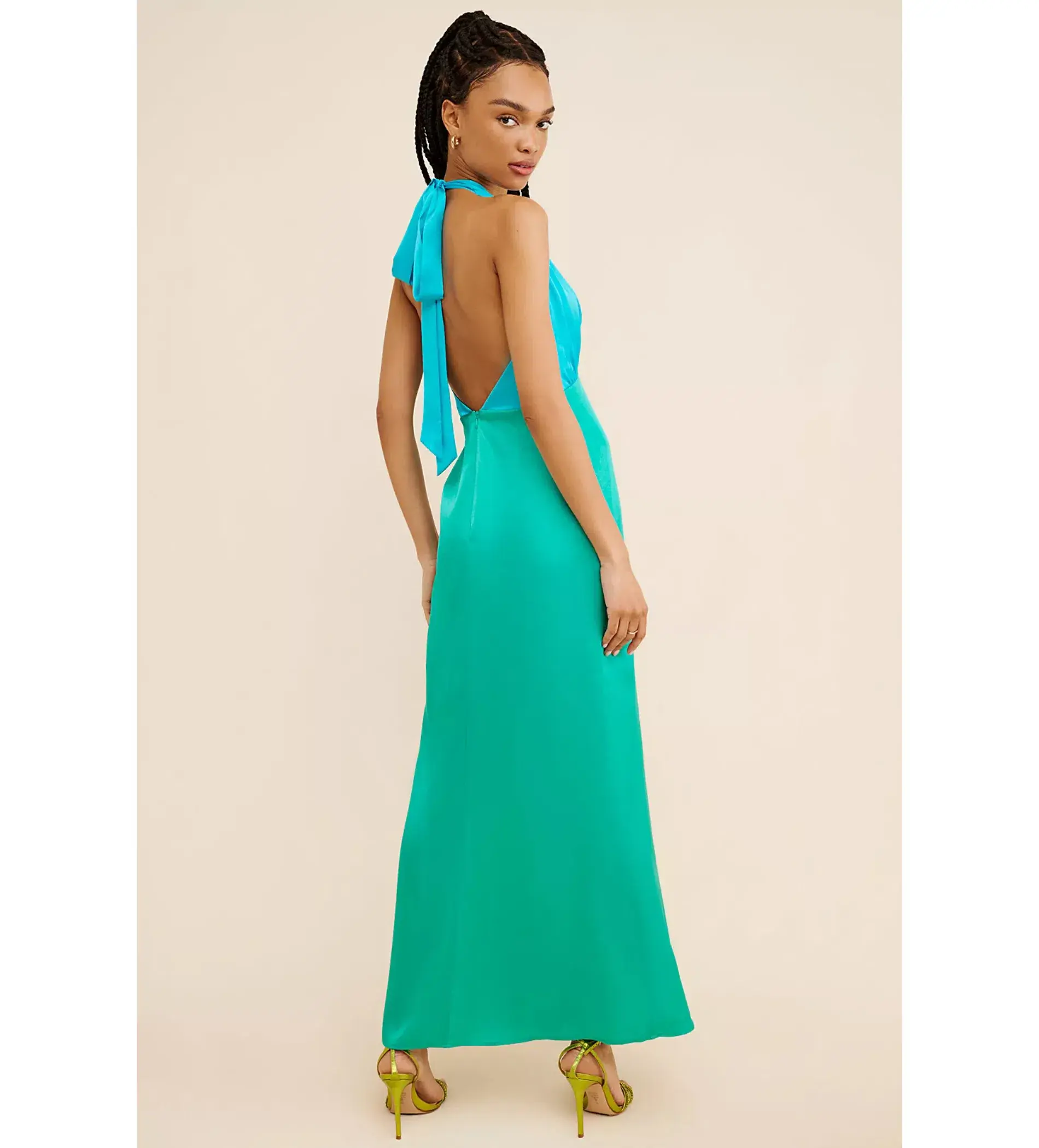 The Wolf Gang Oahu Slip Dress in Aquamarine Size 12 - Image 3