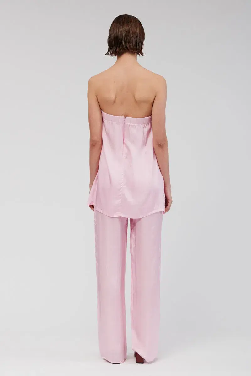 Suboo Emilia Bustier Tunic and Elastic Waist Slim Pants Set Pink Floral Size L / AU 12 for rent on The Volte - main image