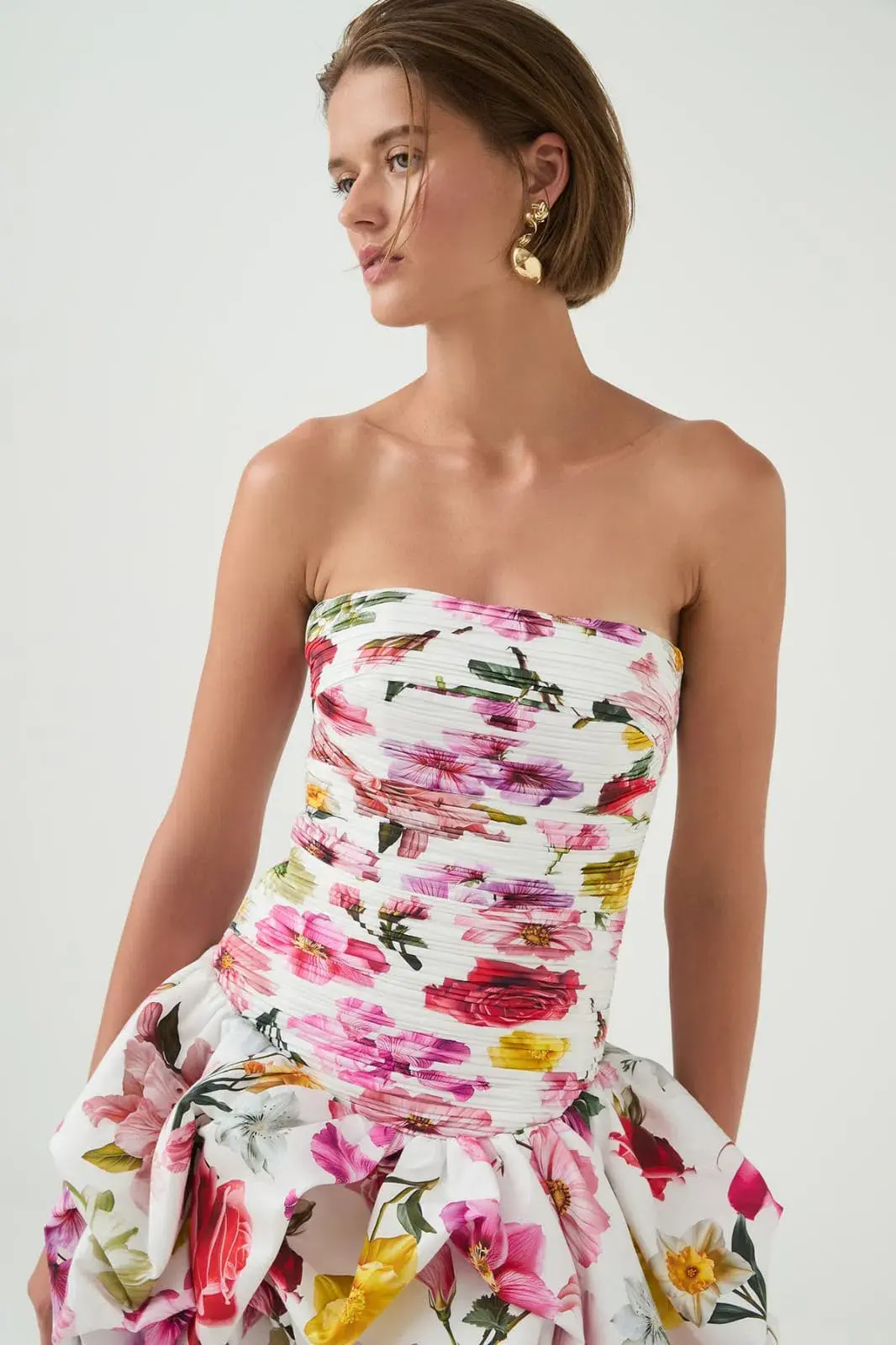 Aje Violette Bubble Hem Mini Dress Collage Floral Size AU 8 - Image 5