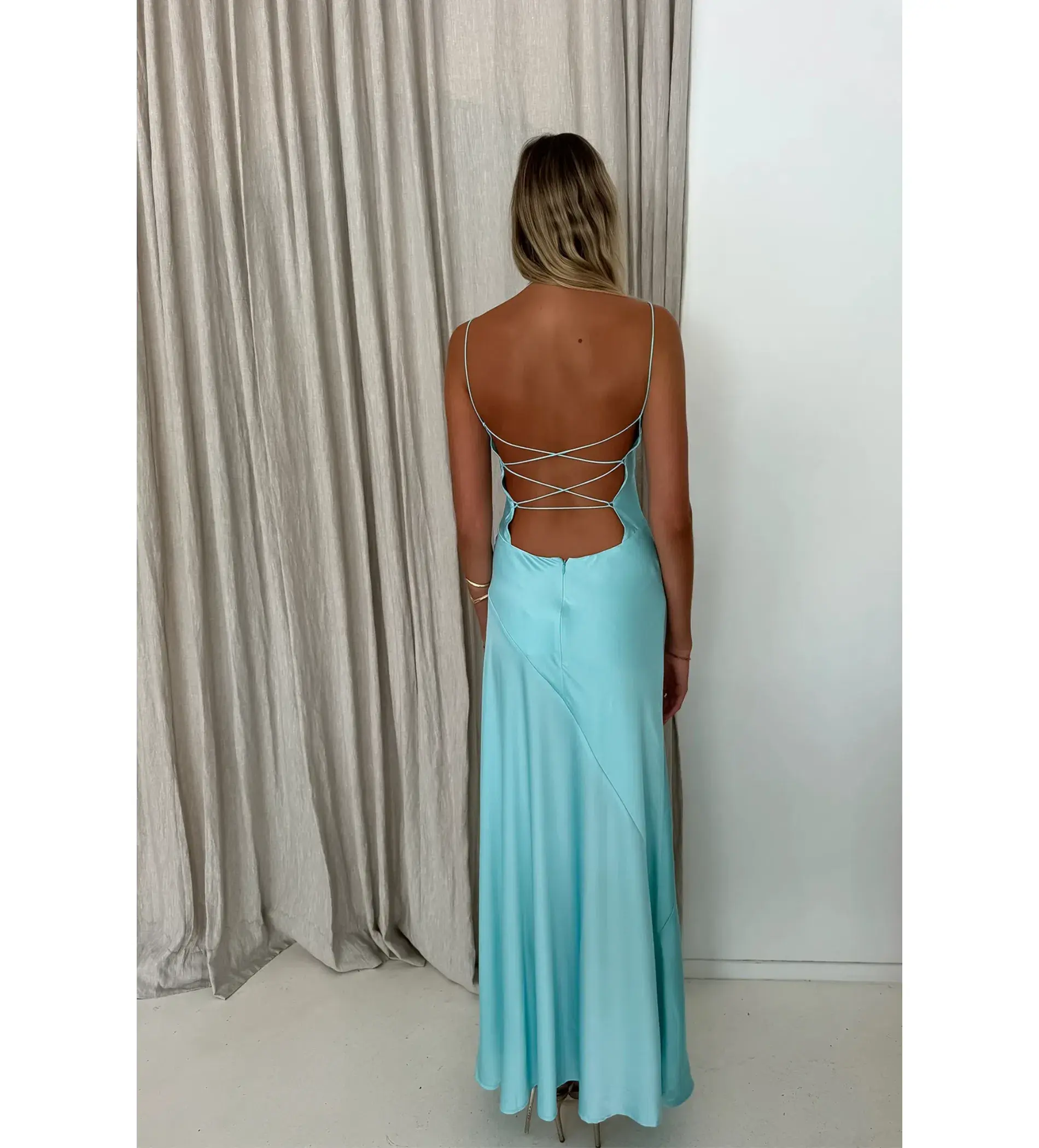 HNTR The Label Alix Gown Teal Size 8  - Image 3