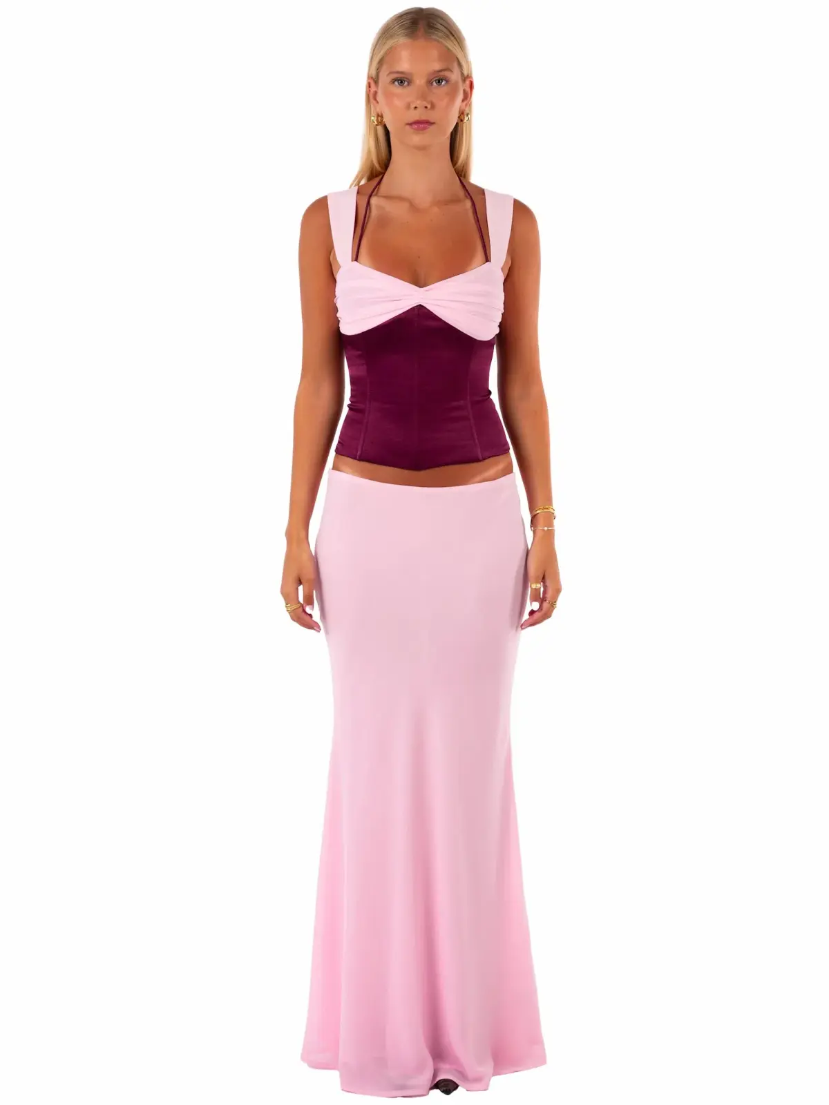 I Am Delilah Scarlett Corset Maxi Skirt Set Berry Size AU 8 - Image 1