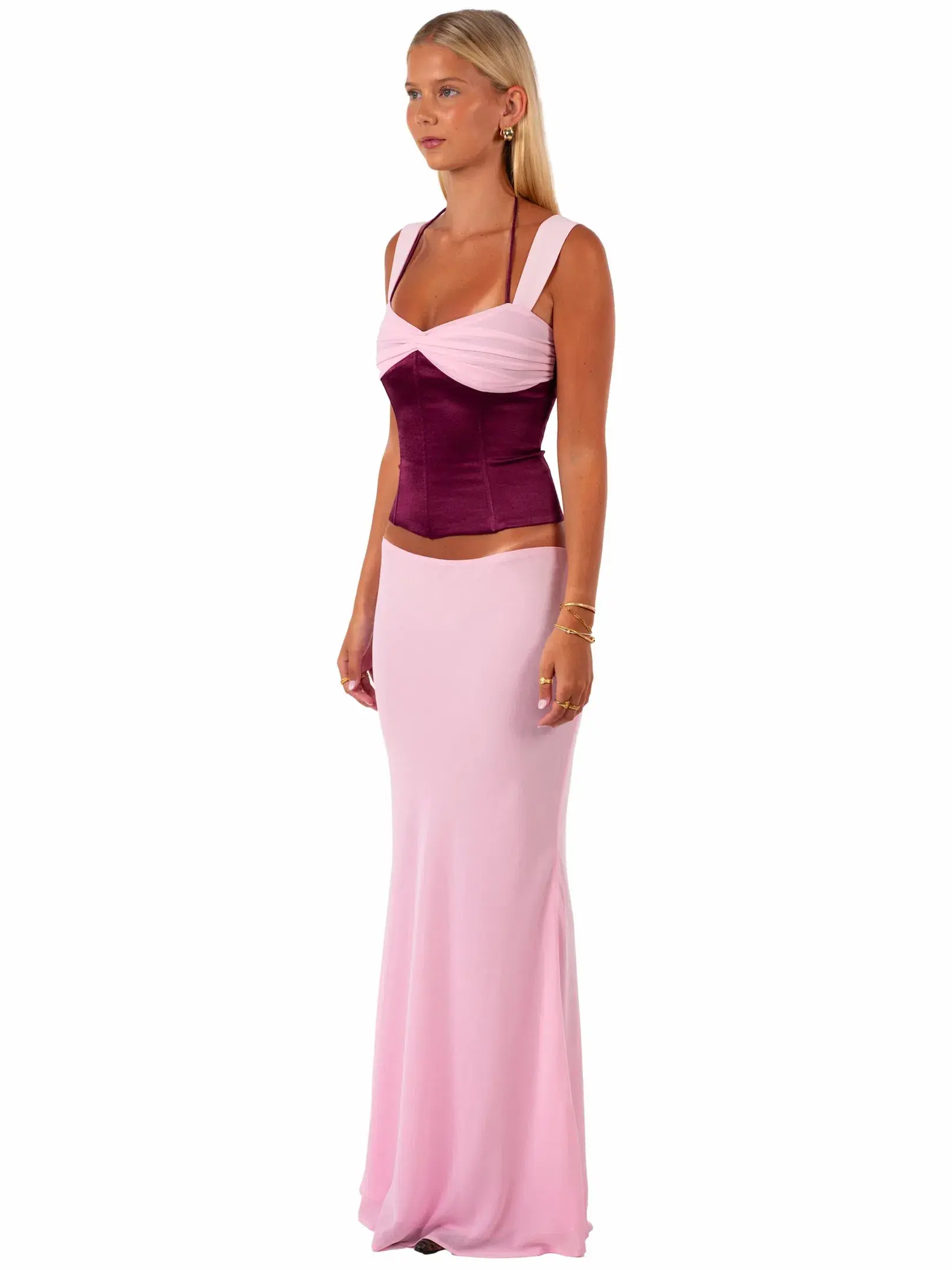 I Am Delilah Scarlett Corset Maxi Skirt Set Berry Size AU 8 - Image 2