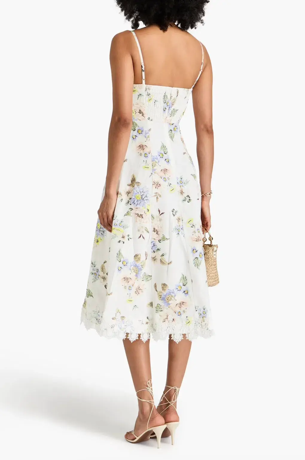 Zimmermann Lace Trim White Floral Midi Size 1 / AU 10  - Image 2