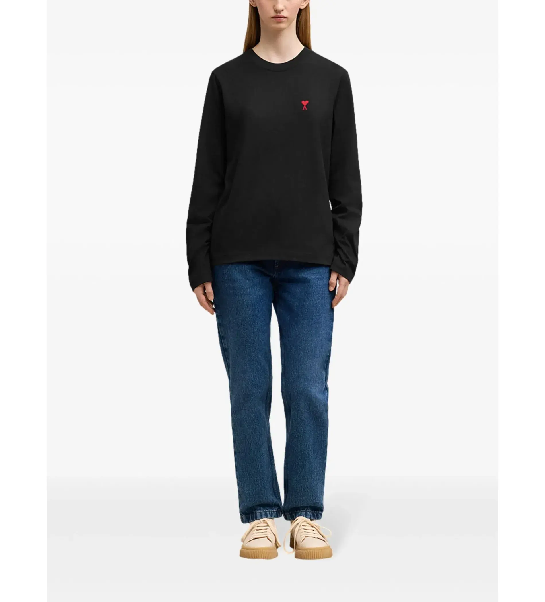 Ami De Coeur Cotton Long Sleeves T-Shirt Black Size M/AU 8 - Image 2