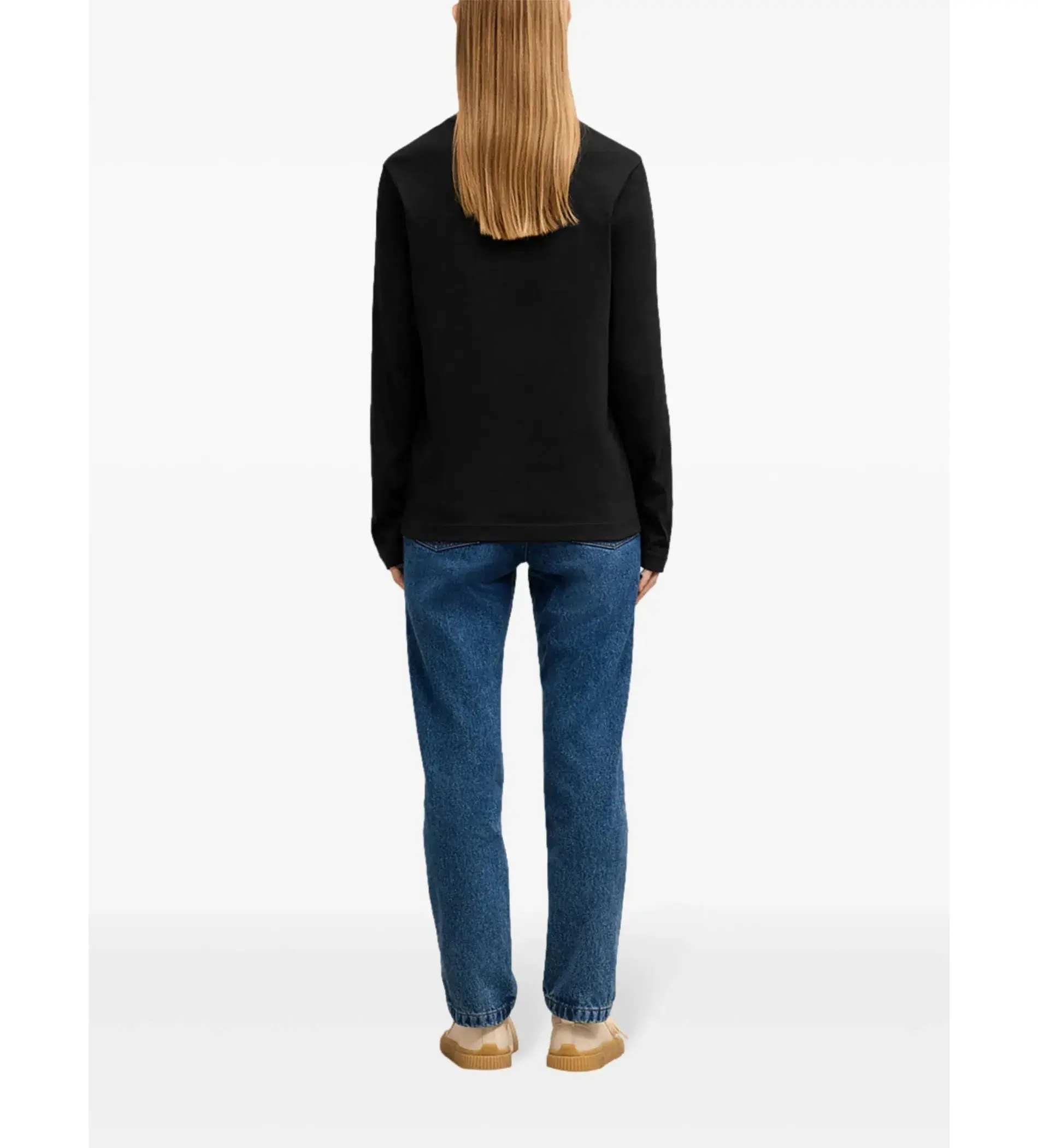 Ami De Coeur Cotton Long Sleeves T-Shirt Black Size M/AU 8 - Image 3