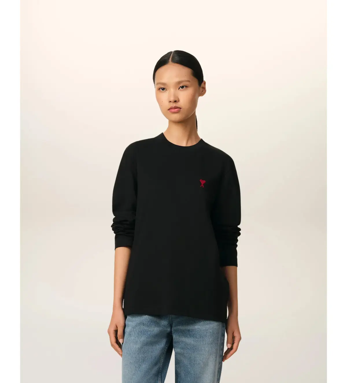 Ami De Coeur Cotton Long Sleeves T-Shirt Black Size M/AU 8 - Image 1