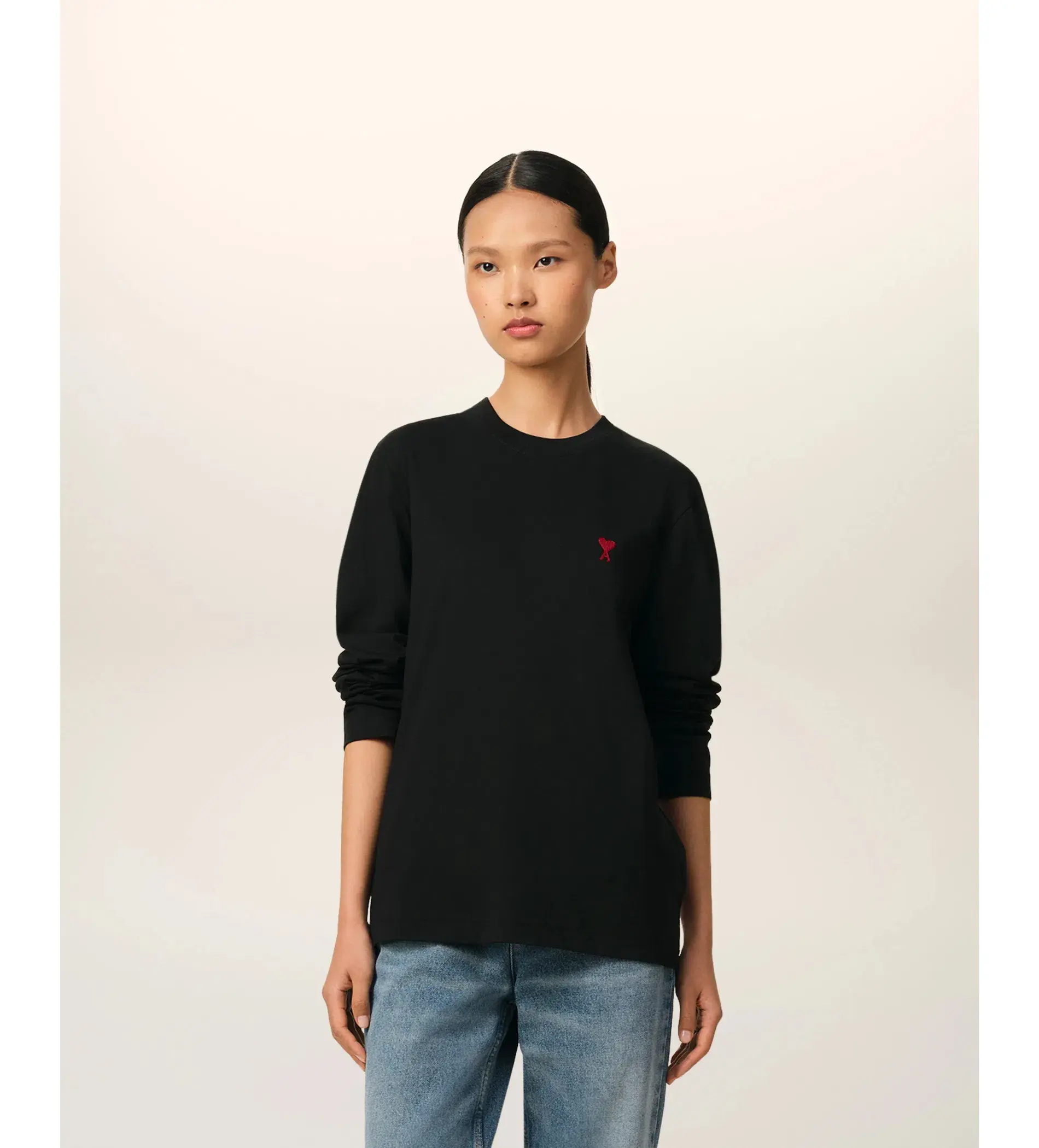 Ami De Coeur Cotton Long Sleeves T-Shirt Black Size M/AU 8 - Image 1