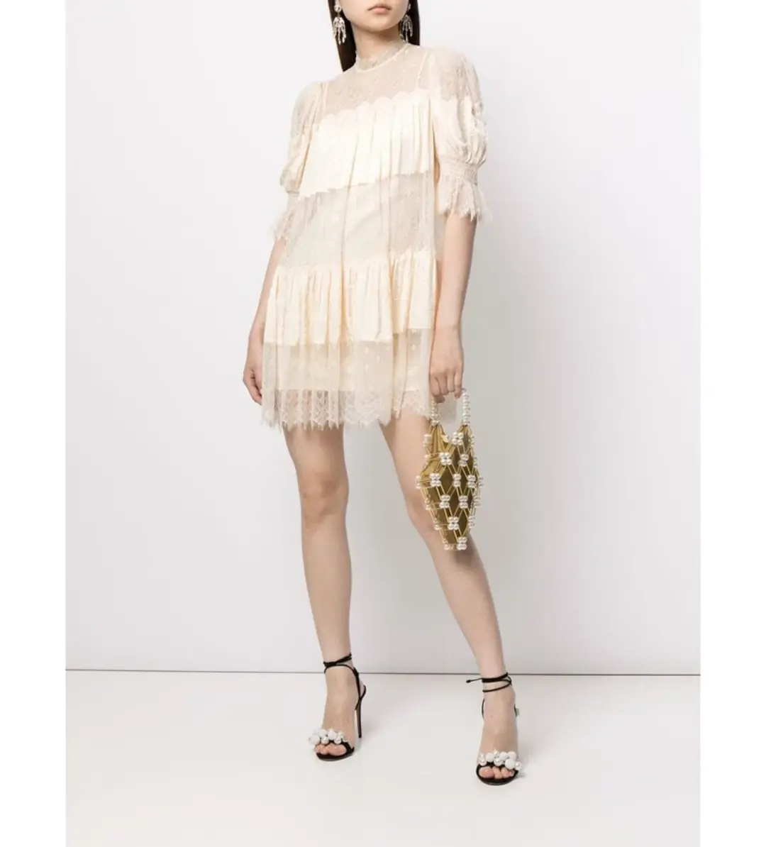 Alice Mccall Sun Moon Lace Mini Dress Nude Size AU 8   for rent on The Volte - main image
