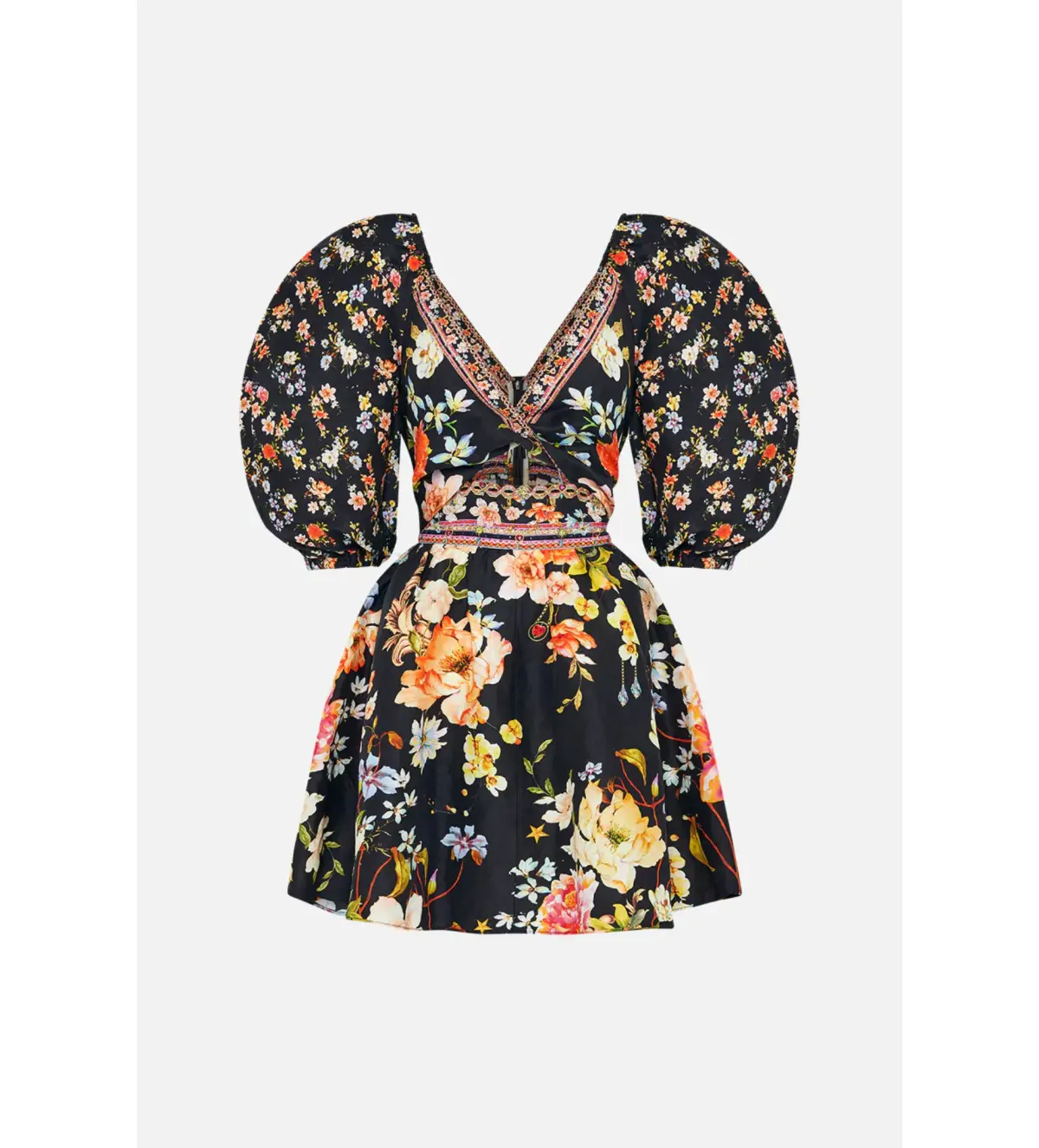 Camilla Secret History Puff Sleeve Mini Dress Print Size XS / AU 6 - Image 4