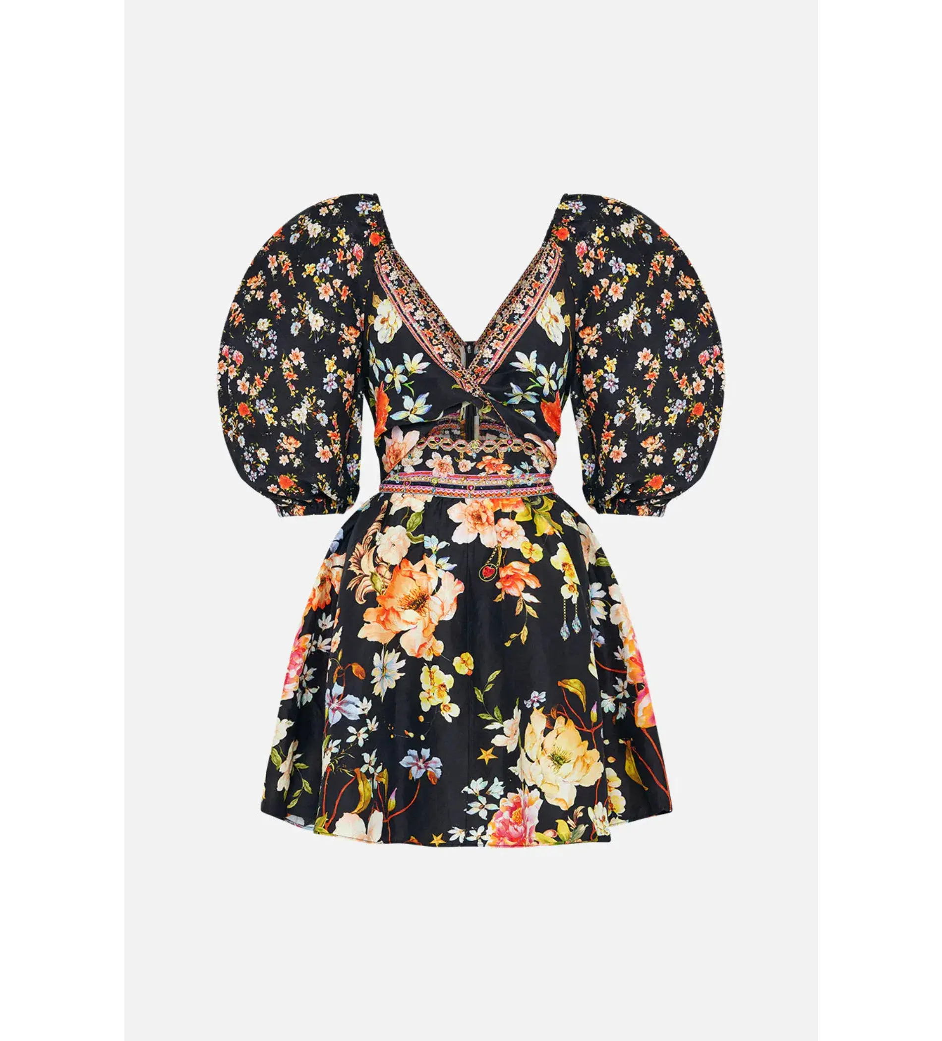 Camilla Secret History Puff Sleeve Mini Dress Print Size XS / AU 6 - Image 4