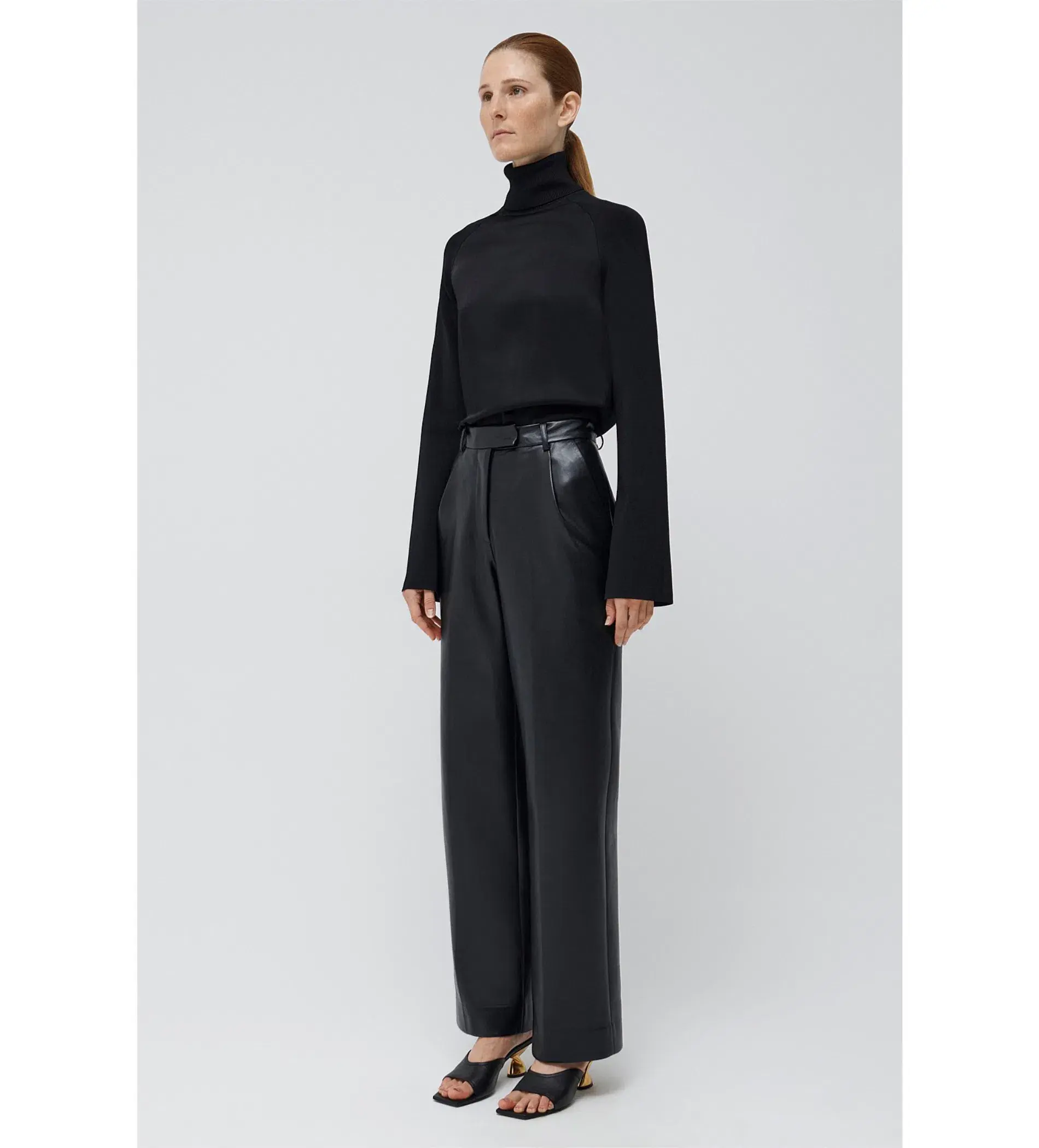 Simkhai Mateo Long Sleeve Turtleneck Top Black Size M/AU 12 - Image 2