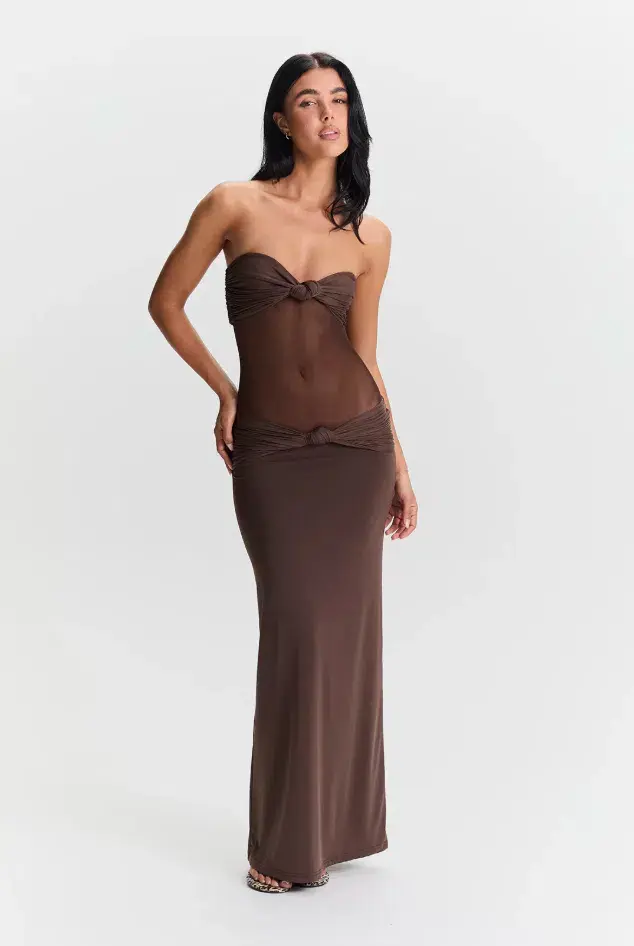Sesha Therese Amara Maxi Dress Brown Size AU 8 - Image 1