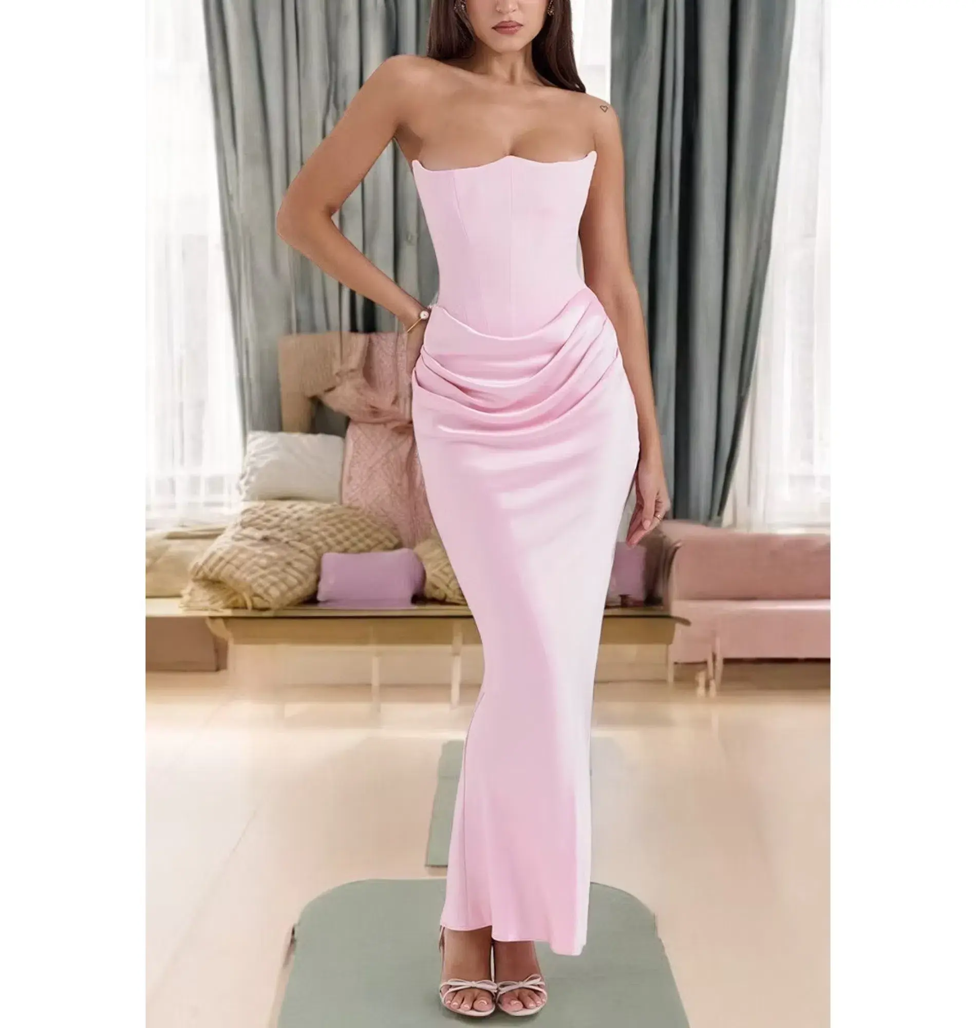 House of CB Persephone Maxi Dress Petite Rose Shadow Size S / AU 8 - Image 1