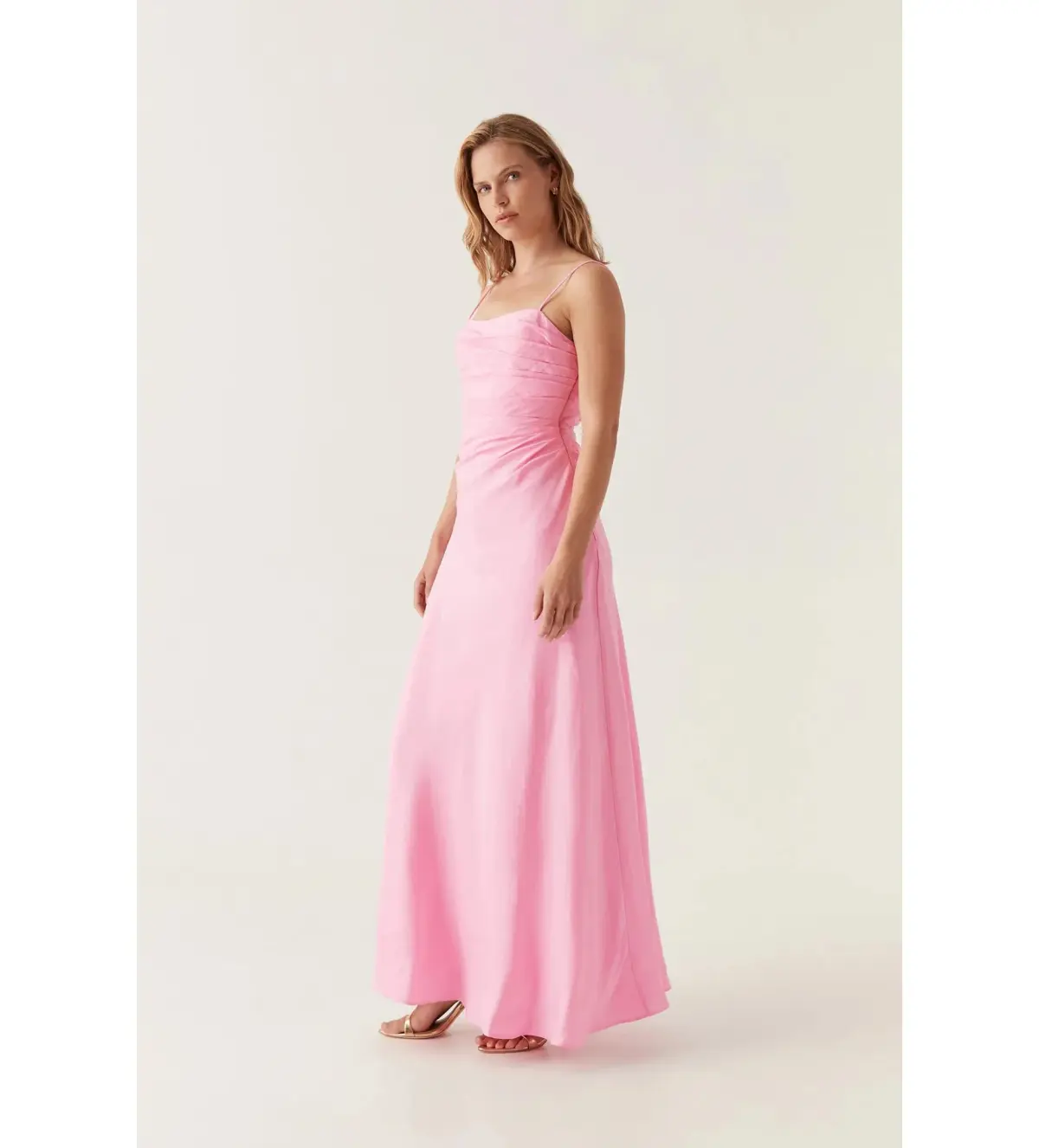 Aje Clarice Draped Maxi Dress in Bon Bon Pink Size 8 - Image 2