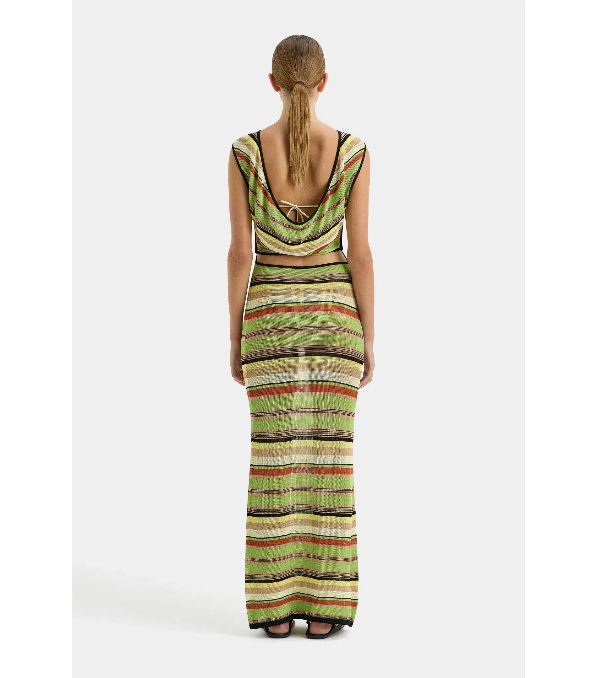 Sir The Label Coastline Tie Dress in Palm Stripe Size 4/AU 14 - Image 3