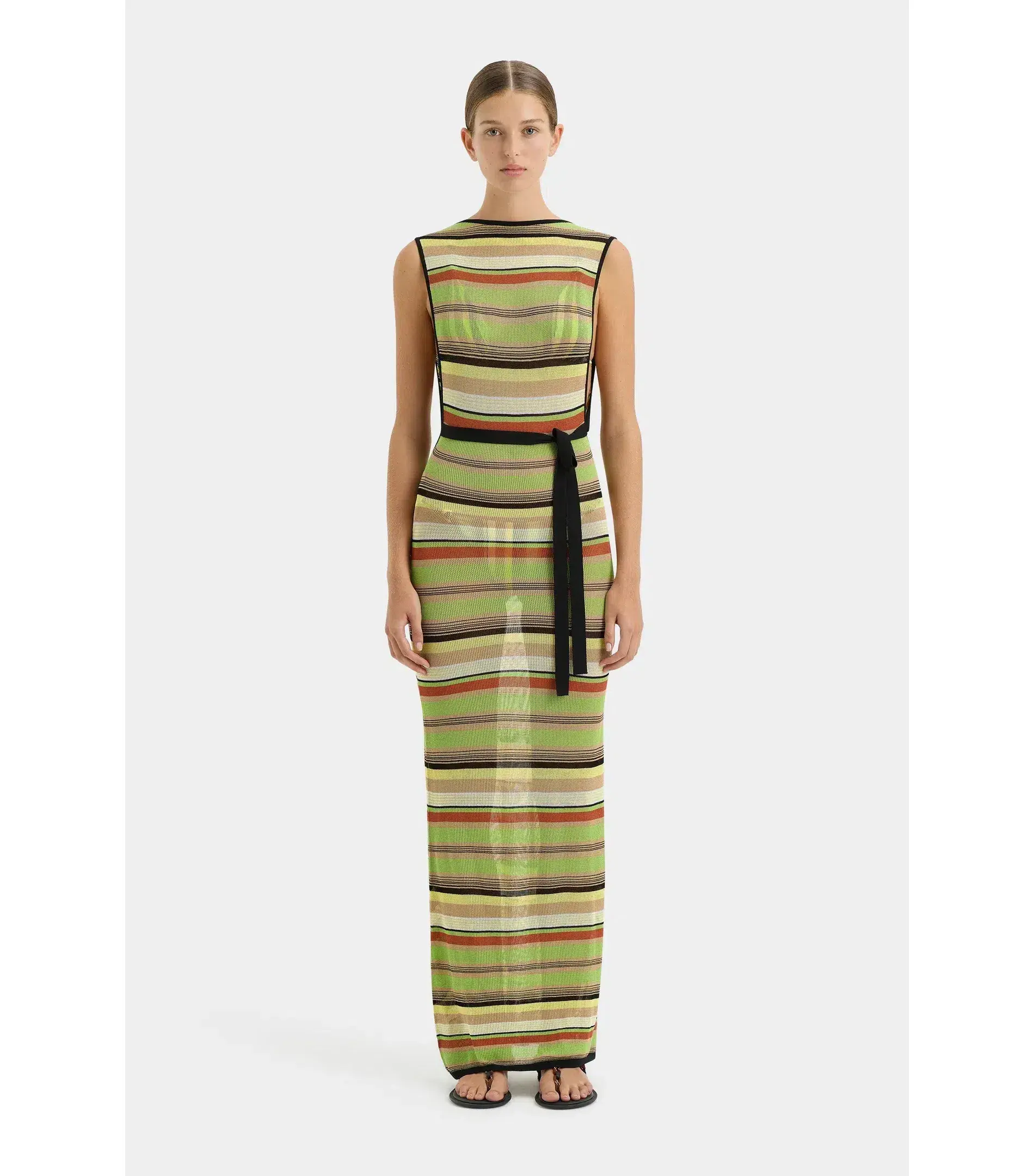 Sir The Label Coastline Tie Dress in Palm Stripe Size 4/AU 14 - Image 1