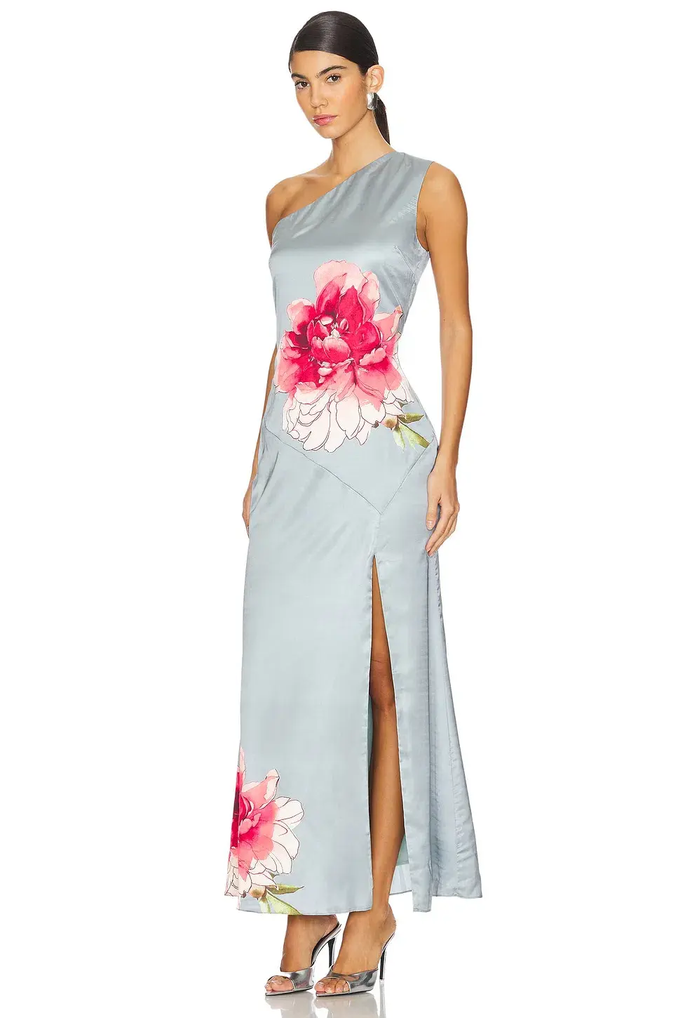 Elliatt Iliad One Shoulder Maxi Dress In Blue Size AU 10 - Image 2