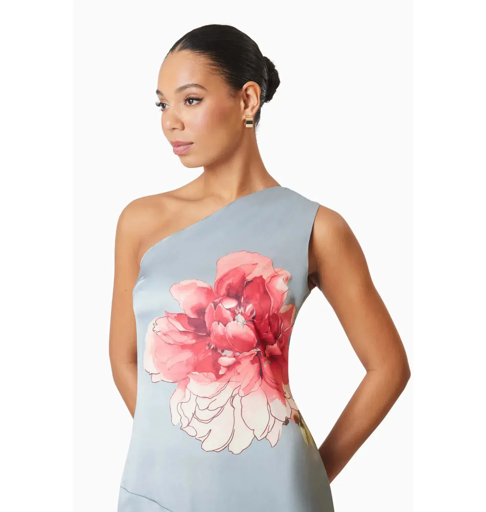 Elliatt Iliad One Shoulder Maxi Dress In Blue Size AU 10 - Image 5