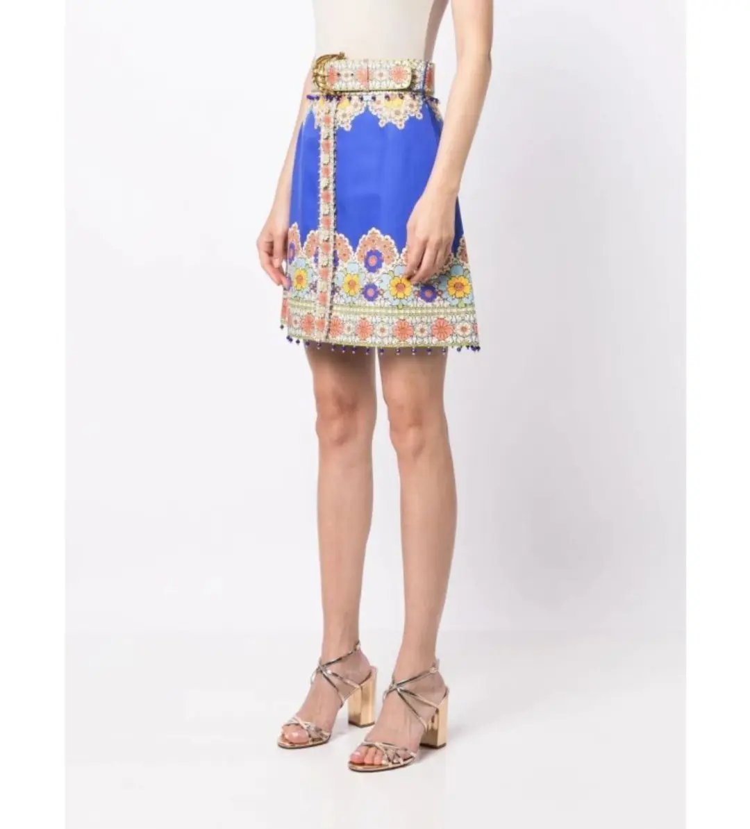 Zimmermann Cosmic Capricorn Mini Skirt in Blue Size 1/ AU 10  for rent on The Volte - main image
