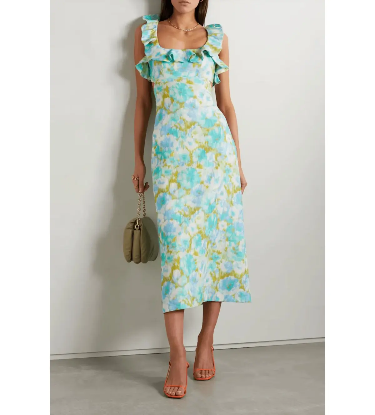 Zimmermann High Tide Linen Midi Dress with Open Back Floral Size 0/Au 8  - Image 1