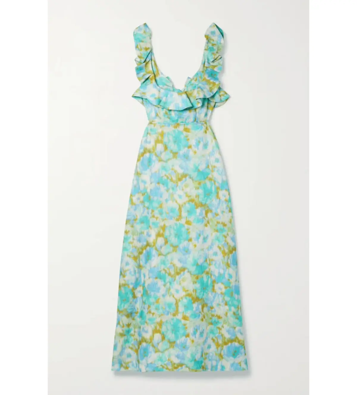 Zimmermann High Tide Linen Midi Dress with Open Back Floral Size 0/Au 8  - Image 3