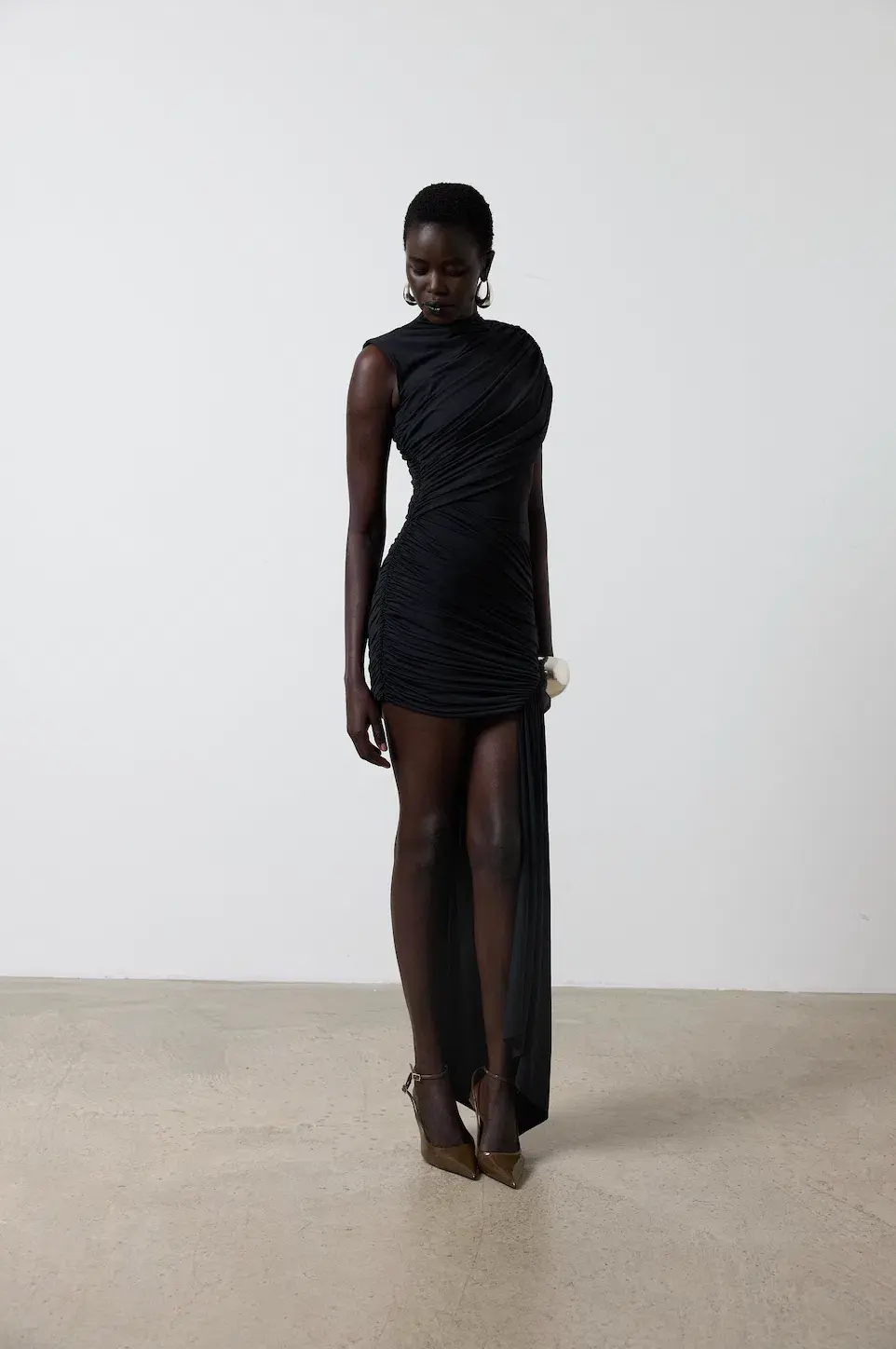 De La Vali Ravenna Spandex Jersey Mini Dress Black Size UK / AU 6-8 - Image 7