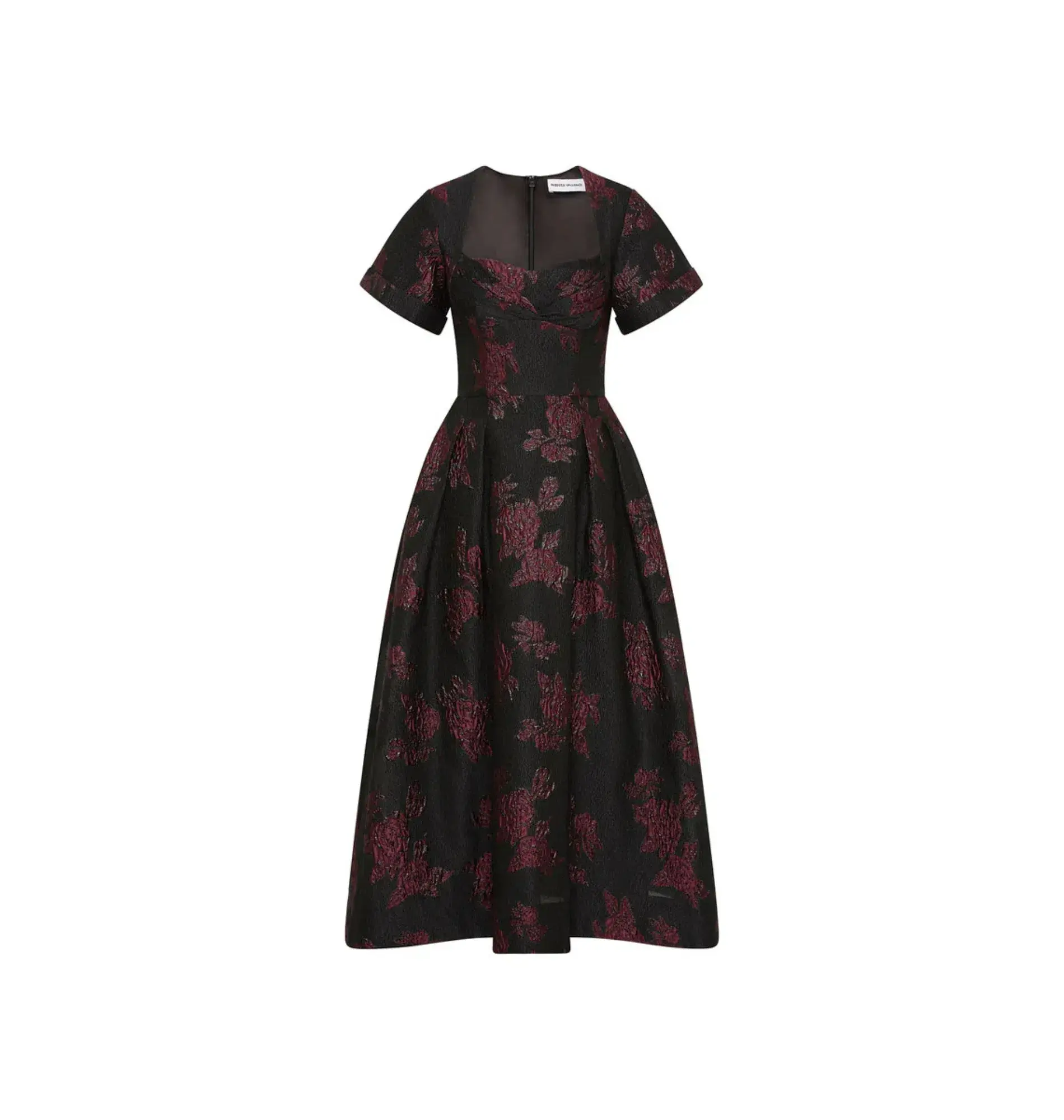 Rebecca Vallance Florentina Midi Dress Black Floral Size AU 12 - Image 4