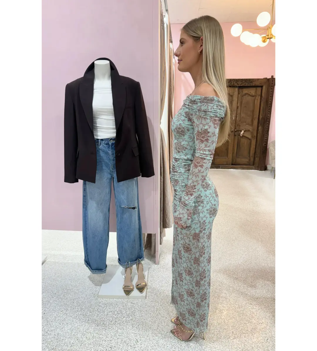 Bec and Bridge Twiggy Long Sleeve in Juniper Floral Size AU 10 for rent on The Volte - main image