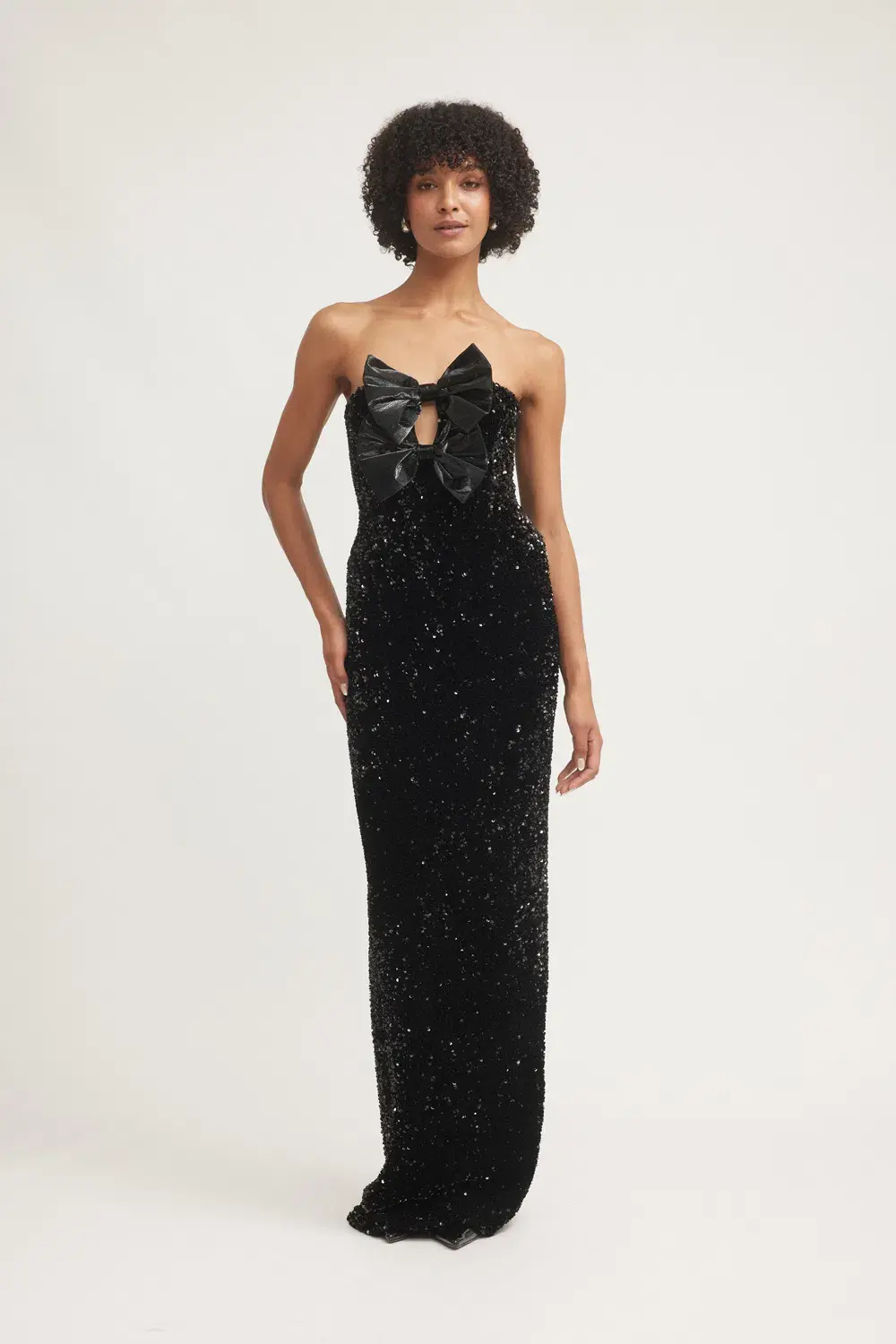 Tojha Harlynne Maxi Dress Black Sequin Size M/AU 10 - Image 1