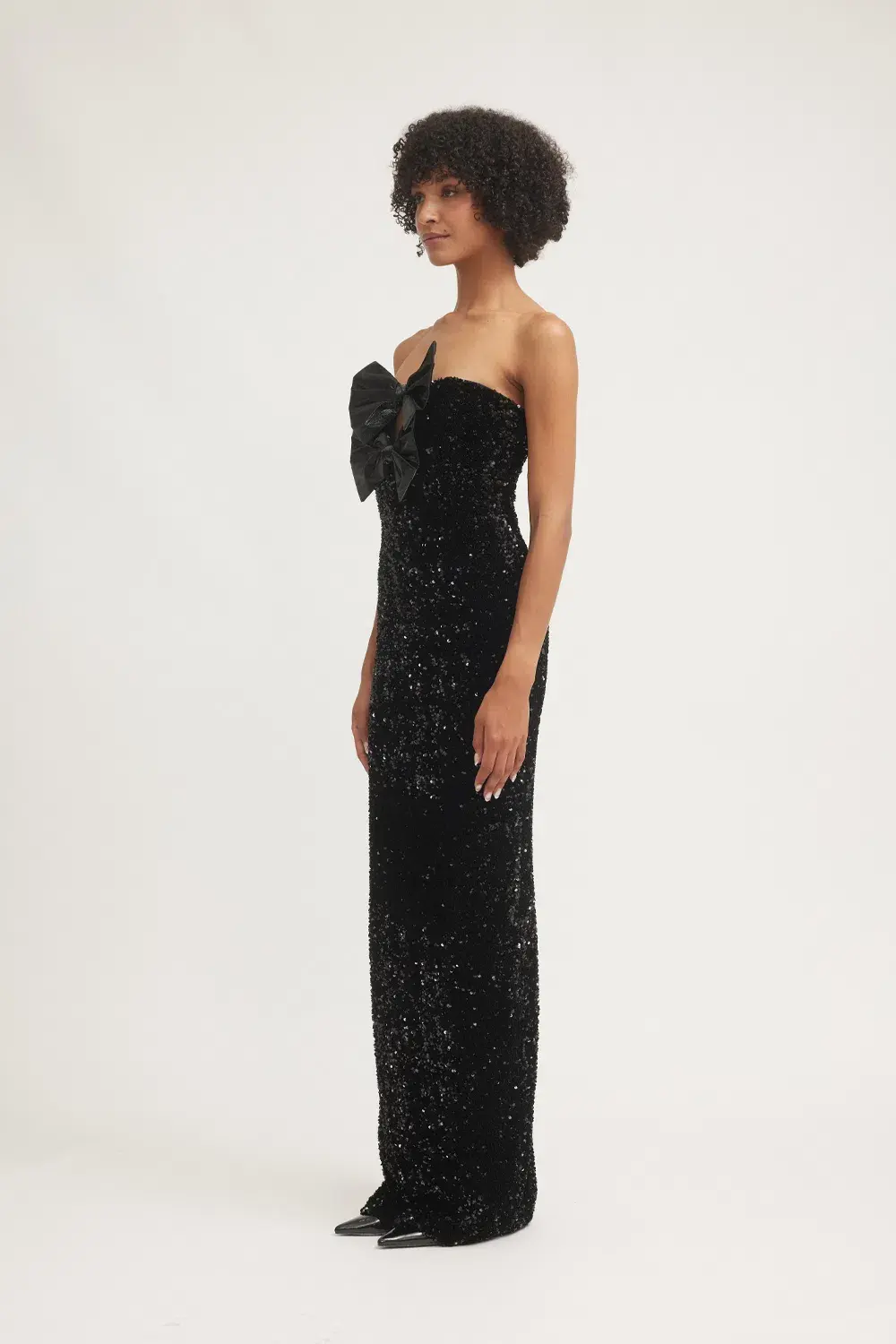 Tojha Harlynne Maxi Dress Black Sequin Size M/AU 10 - Image 3