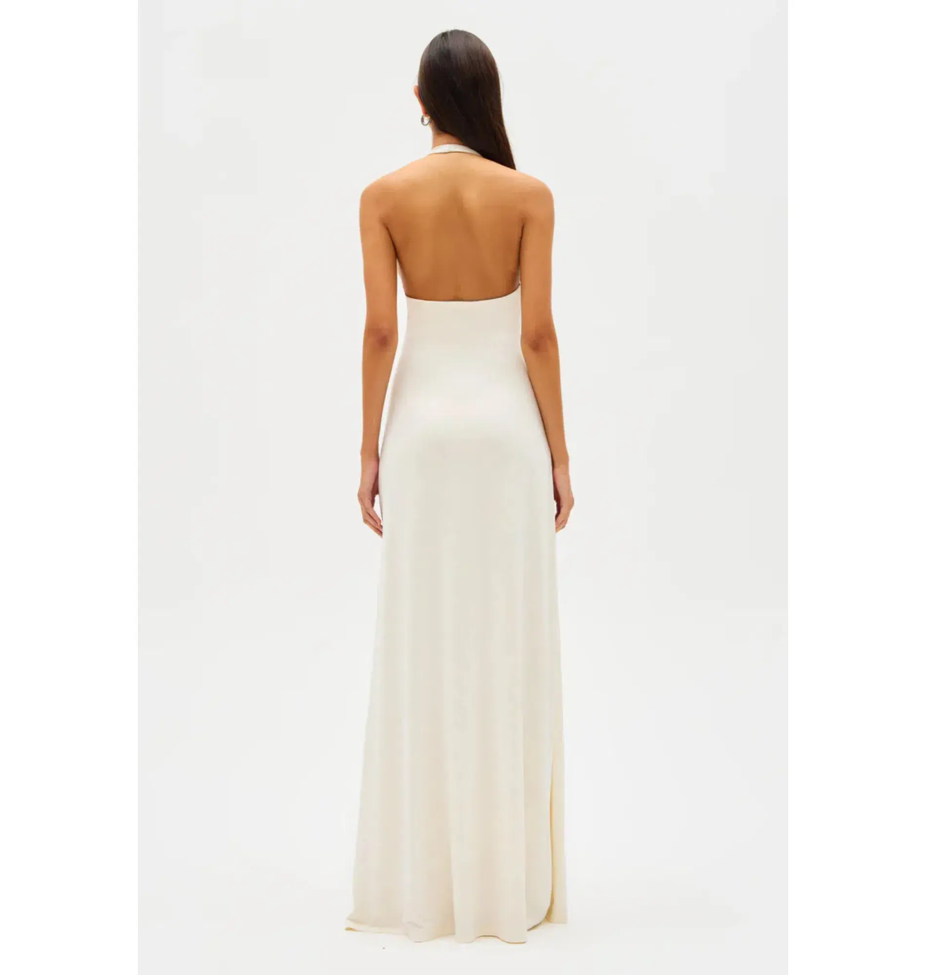 Misha Jennifer Cupro Maxi Dress Ivory Size 8/S - Image 3
