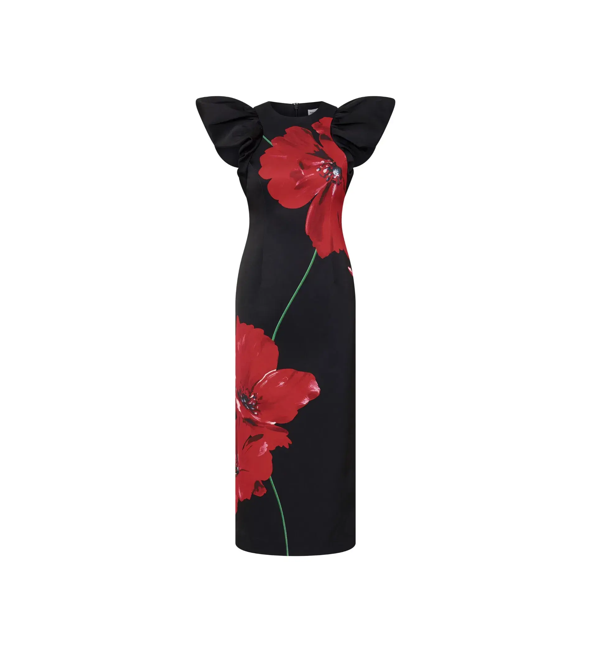 Rebecca Vallance Chaya Midi Dress Black Floral Size AU 10 - Image 5