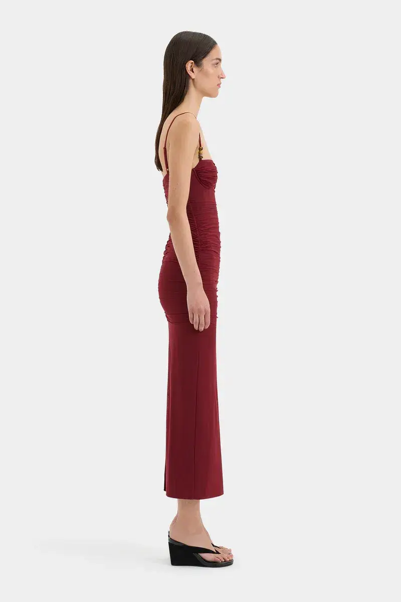Sir Jacques Beaded Midi Dress Berry Size 1 / Size AU 8 - Image 3