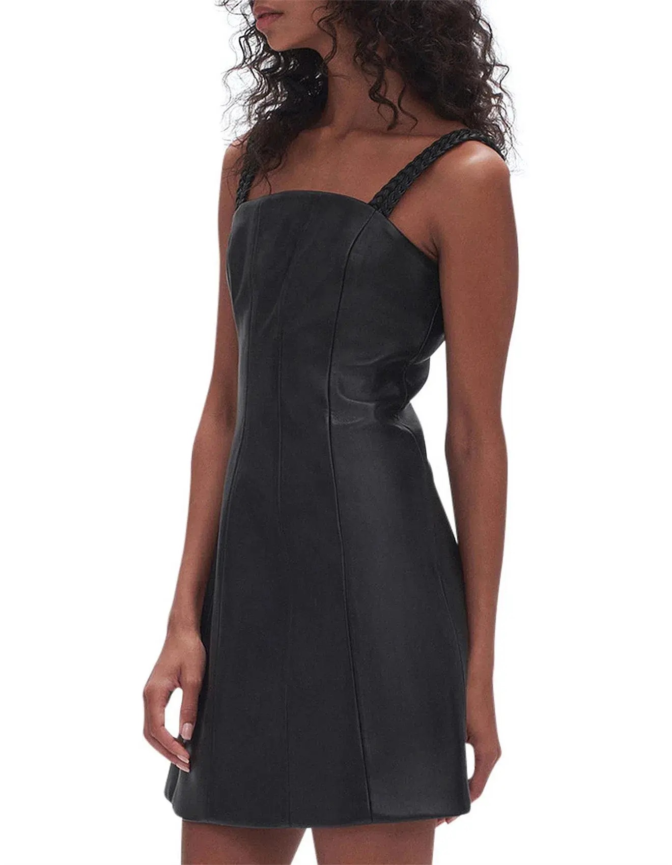 NEW Aje Osa Mini Vegan Leather Mini Dress Black Size 4 - Image 2